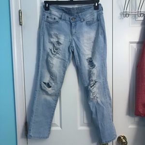 Papaya distressed cropped denim jeans